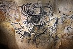 Painting of rhinoceroses; c. 32,000–14,000 BC; charcoal on rock; length: c. 2 m; Chauvet Cave (Ardèche, France)[9]