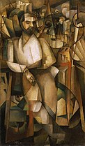 Albert Gleizes, 1912, L'Homme au Balcon, Man on a Balcony (Portrait of Dr. Théo Morinaud). Purchased from the Armory Show