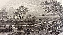 Sketch of a harbor in the early 1800s