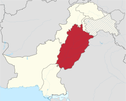 Location of Punjab within Pakistan