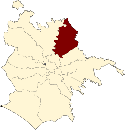 location of the municipio within the municipality of Rome.