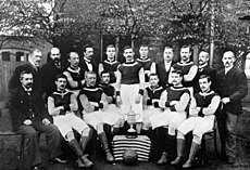 Игроки «Астон Виллы» с кубком, завоёванным в сезоне 1894/1895