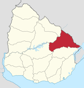Розміщення департаменту Серро-Ларго на мапі Уругваю.