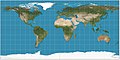 Image 4 Equirectangular projection Map: Strebe, using Geocart The equirectangular projection is a simple map projection attributed to Marinus of Tyre, who Ptolemy claims invented the projection about AD 100. The projection maps meridians to vertical straight lines of constant spacing, and circles of latitude to horizontal straight lines of constant spacing. The projection is neither equal area nor conformal. Because of the distortions introduced by this projection, it has few applications beyond base imagery to be reprojected to some more useful projection. More selected pictures