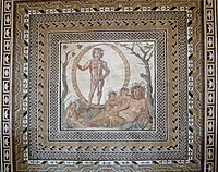 Mozaic roman (200-250 d.Hr.) din Sentinum[5], păstrat în Gliptoteca de la München
