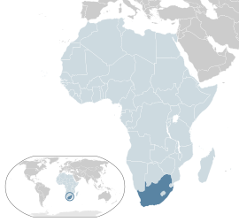 Розташування Південно-Африканської Республіки