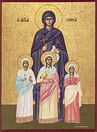 Martyrs Sophia and her three daughters Faith, Hope, and Love.