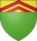 Escut de Monenh 2 : De sinòple deu cap d'aur cargat de dus cabirons de gules