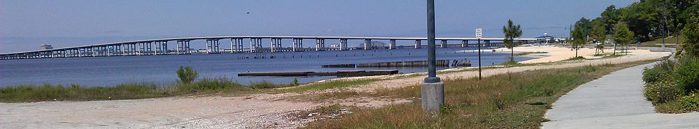 A view of Biloxi Bay and the new Biloxi Bay Bridge from Fort Maurepas State Park in Ocean Springs, 2013
