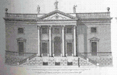 The east façade of Stourhead House, based on Palladio's Villa Emo