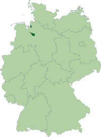Poloha spolkovej krajiny Brémy v Nemecku (klikacia mapa)