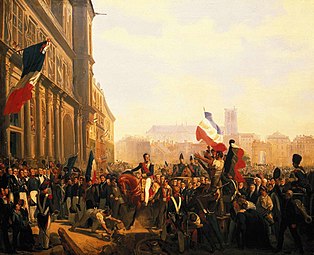 L'avènement de Louis-Philippe Ier, devant l'hôtel de ville de Paris, le 31 juillet 1830.