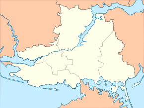 Козацьке. Карта розташування: Херсонська область