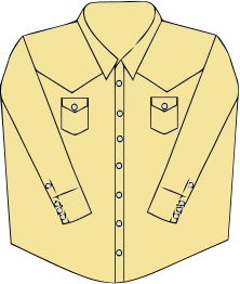 Western wear shirt design, with snap fasteners
