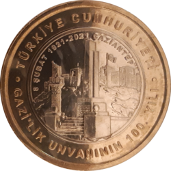 100th year of honoring Antep province with the ghazi title[61] (2021)