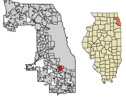 Location of Blue Island in Cook County, Illinois.