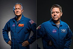 Promotional images of astronauts Doug Hurley and Bob Behnken prior to the mission.