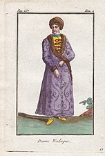 Doamnă valahă, ilustrator francez, 1780, gravură