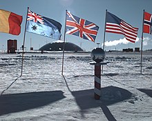 photograph of the South Pole research station