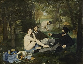 Édouard Manet: Doručak na travi (1862. - 1863.), ulje na platnu, 208 cm × 265.5 cm