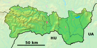 Košice Region - physical map.png