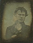 The first photographic portrait ever made was a self-portrait by Robert Cornelius, 1839.