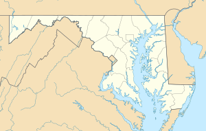 Map of Maryland with marks showing locations of mass vaccination sites
