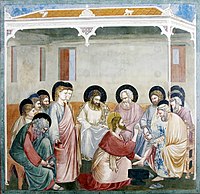 Christ Reasoning with Peter as he washes his feet, by Giotto di Bondone (Scrovegni Chapel), c. 1304–06