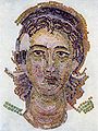 „Nicejský anjel“, mozaika, ktorá rozptýlila ikonoklastov zmyselnosťou (7. storočie, obnovené po zničení)