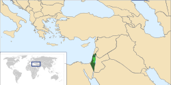 Vị trí của Israel (xanh) trong khu vực