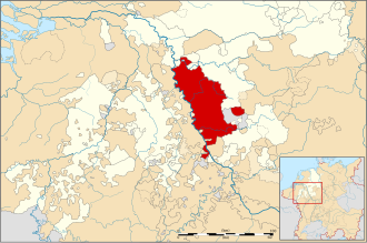 Map of the Lower Rhenish–Westphalian Circle around 1560, Duchy of Berg highlighted in red