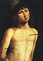San Sebastiano, dipinto di Lorenzo Costa, 1490-1491 circa, Firenze, Galleria degli Uffizi.
