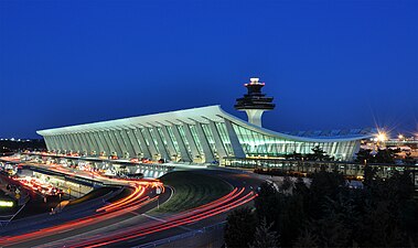 Main Terminal at Dulles Airport in Northern Virginia, by Eero Saarinen