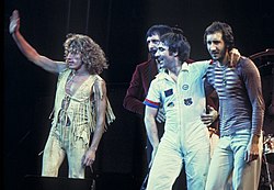 The Who, 1975 год Слева направо: Роджер Долтри, Джон Энтвисл, Кит Мун, Пит Таунсенд