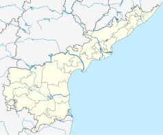 Mapa konturowa Andhra Pradeshu, w centrum znajduje się punkt z opisem „Tenali”