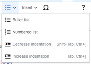 VisualEditor Toolbar Lists and indentation-en.png