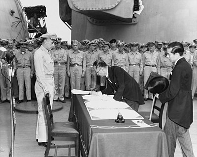 Signing of the Japanese Instrument of Surrender in Tokyo Bay
