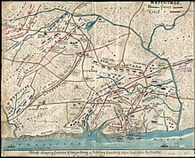 Map of the battle of Shiloh depicting troop movements
