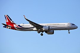 Airbus A321neo operated by Titan Airways on behalf of the UK Government