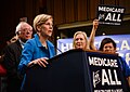 Image 21Elizabeth Warren and Bernie Sanders campaigning for extended US Medicare coverage in 2017. (from Health politics)