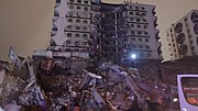 The wreckage of the collapsed Galeria Business Center, Diyarbakır, Turkey