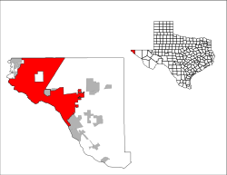 Location in El Paso County and the State of Texas