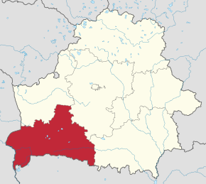 Localizarea Regiunii Brest în Belarus.
