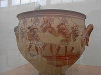 Кратер із «Будинку воїнів» у Мікенах. Теракота, бл. 1200 до н. е. Національний археологічний музей Афін