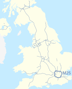 Karta Engleske sa trasom autoputa M25