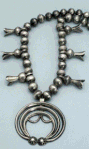 Navajo squash blossom necklace with naja pendant