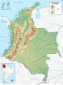 Kolumbia domborzati térképe
