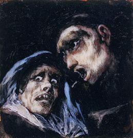 Francisco de Goya, Monk Talking to an Old Woman, 1824-25[46]