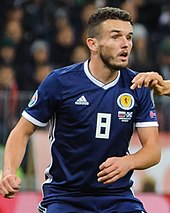 John McGinn playing for Scotland in 2019