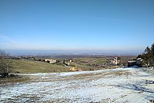 Foto pianura Padana dalle colline piacentine